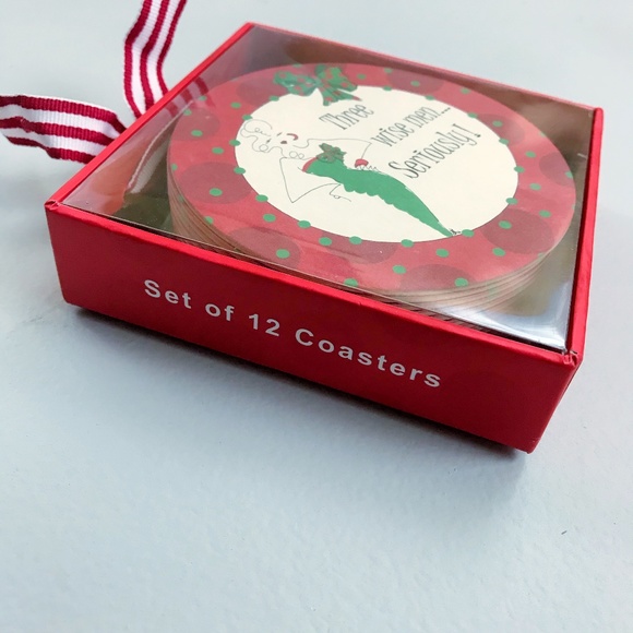 CREATIVE PAPERS Christmas Drink Coaster Set Of 12 Funny Holiday Stocking Stuffer - Picture 6 of 7